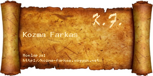 Kozma Farkas névjegykártya